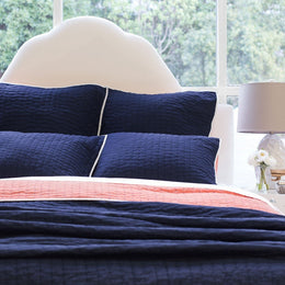 Reversible Pick-Stitch Navy Blue Quilt