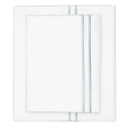 The Porcelain Green Lines Embroidered Sheet Set