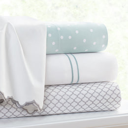 The Gray Scalloped Embroidered Sheet Set