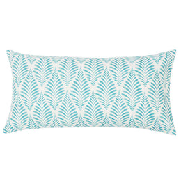 The Teal and White Palm Throw Pillow