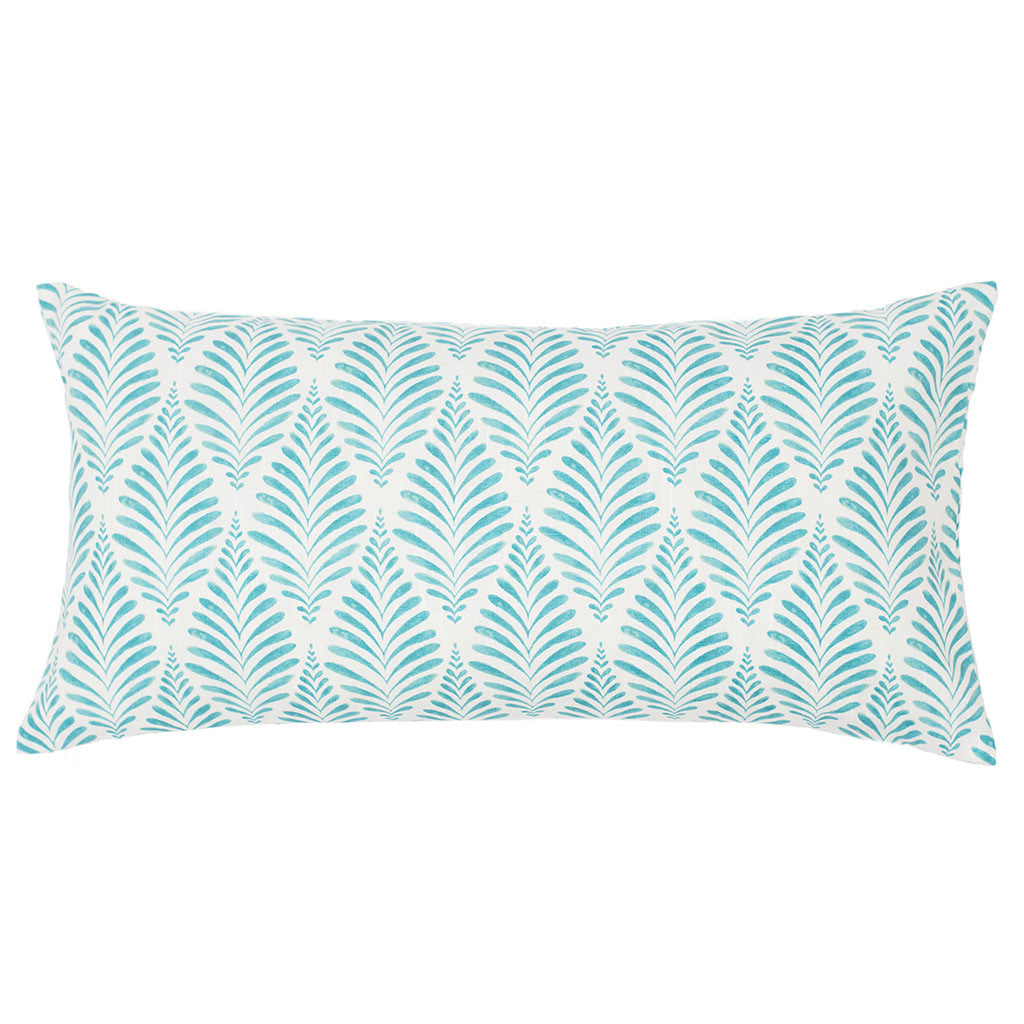 The Teal and White Palm Throw Pillow