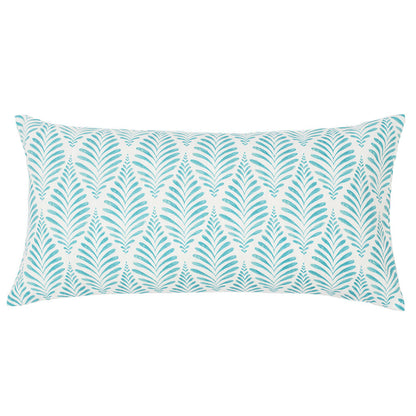 The Teal and White Palm Throw Pillow