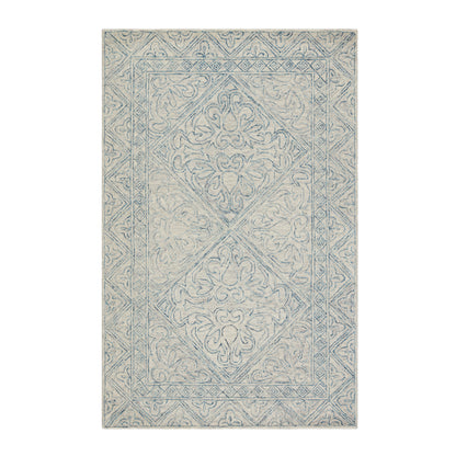 The Grey and Blue Andrea Tufted Wool Rug