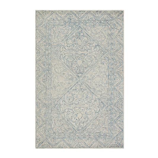 The Grey and Blue Andrea Tufted Wool Rug