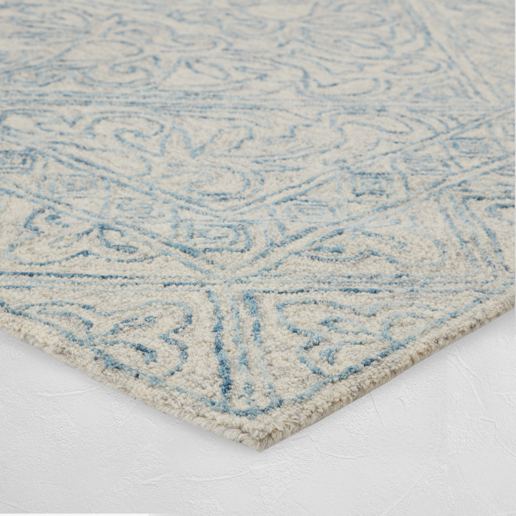 The Grey and Blue Andrea Tufted Wool Rug