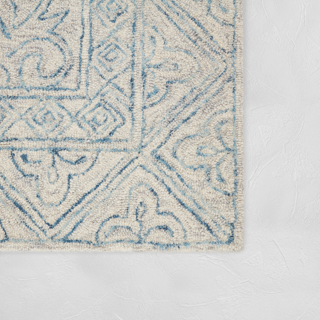 The Grey and Blue Andrea Tufted Wool Rug