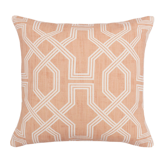 The Pink Fretwork Square Throw Pillow