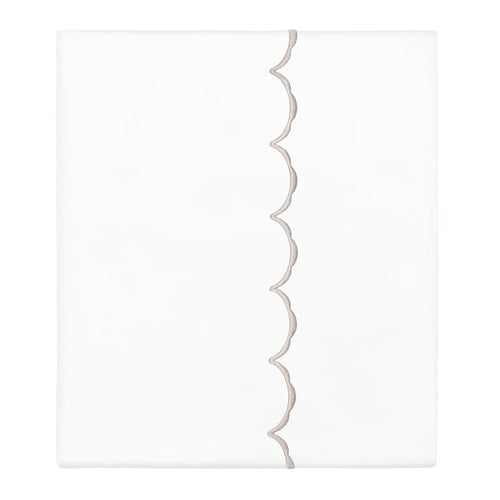 Dove Grey Wavelet Embroidered Flat Sheet
