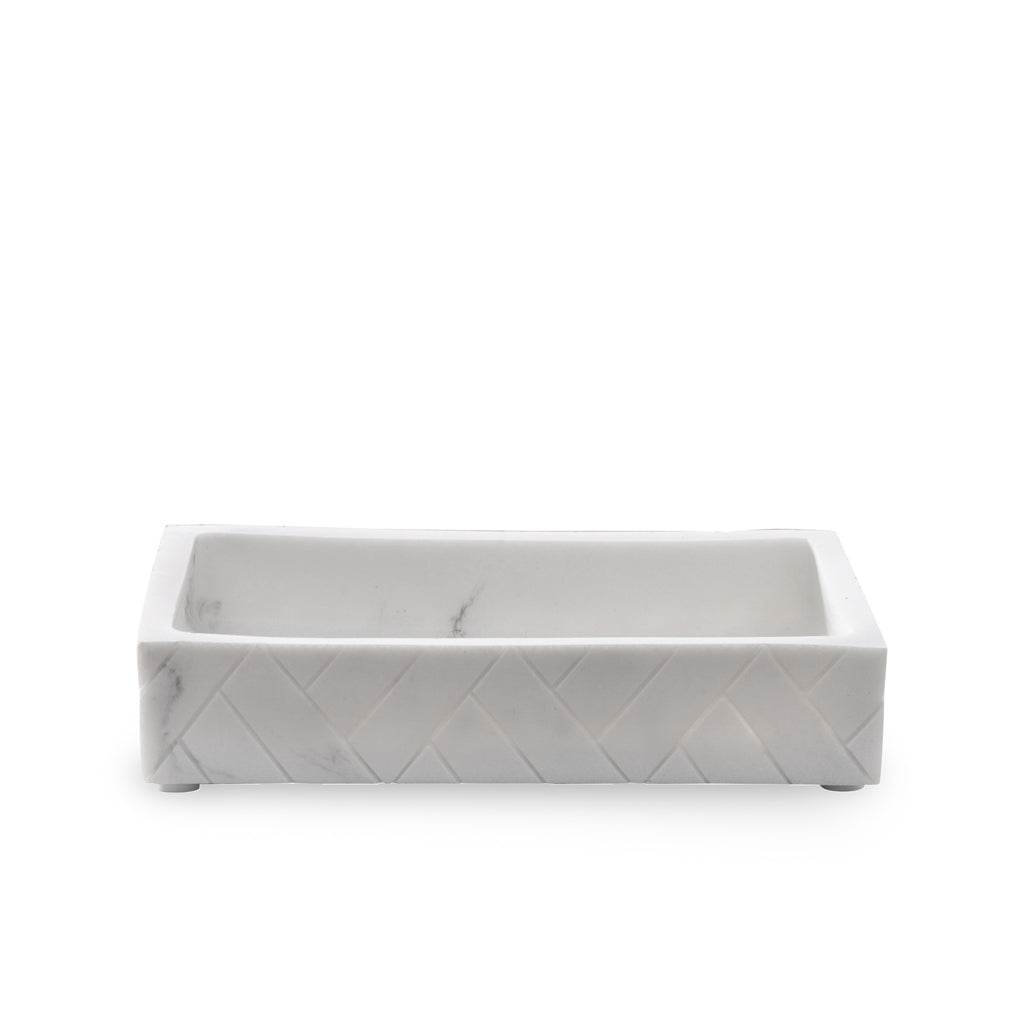 The Herringbone Grey Marble Bath Accessories