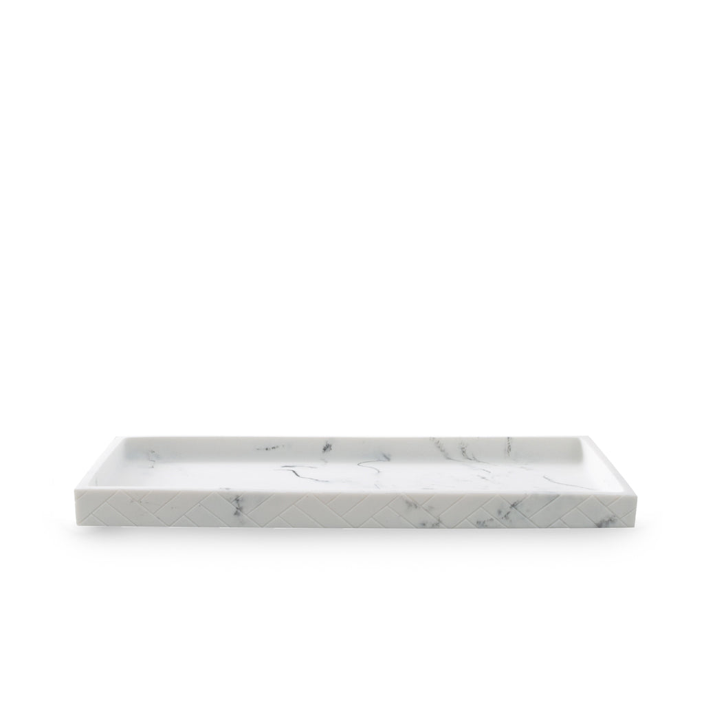The Herringbone Grey Marble Bath Accessories