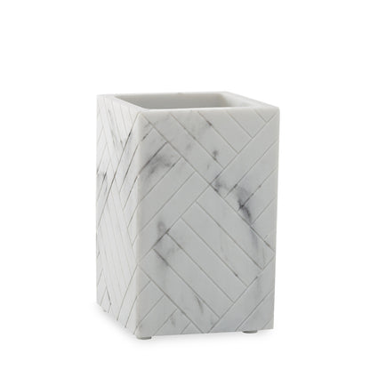 The Herringbone Grey Marble Bath Accessories - Tumbler
