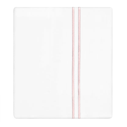 Pink Lines Embroidered Flat Sheet