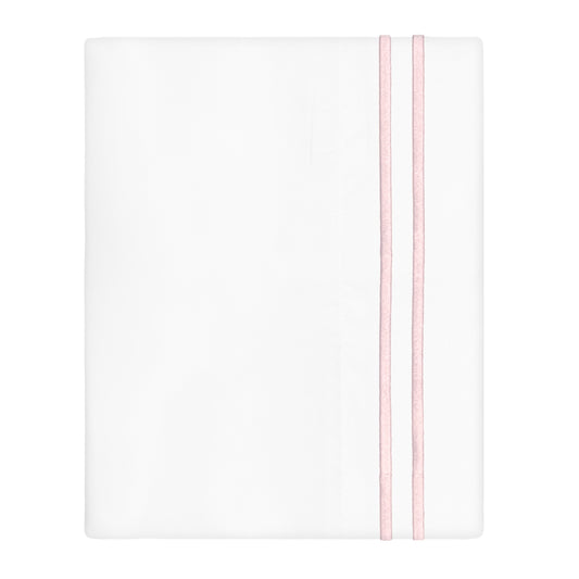 Pink Lines Embroidered Pillowcase Pair