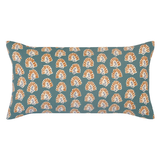 The Teal and Burnt Orange Sunrise Throw Pillow