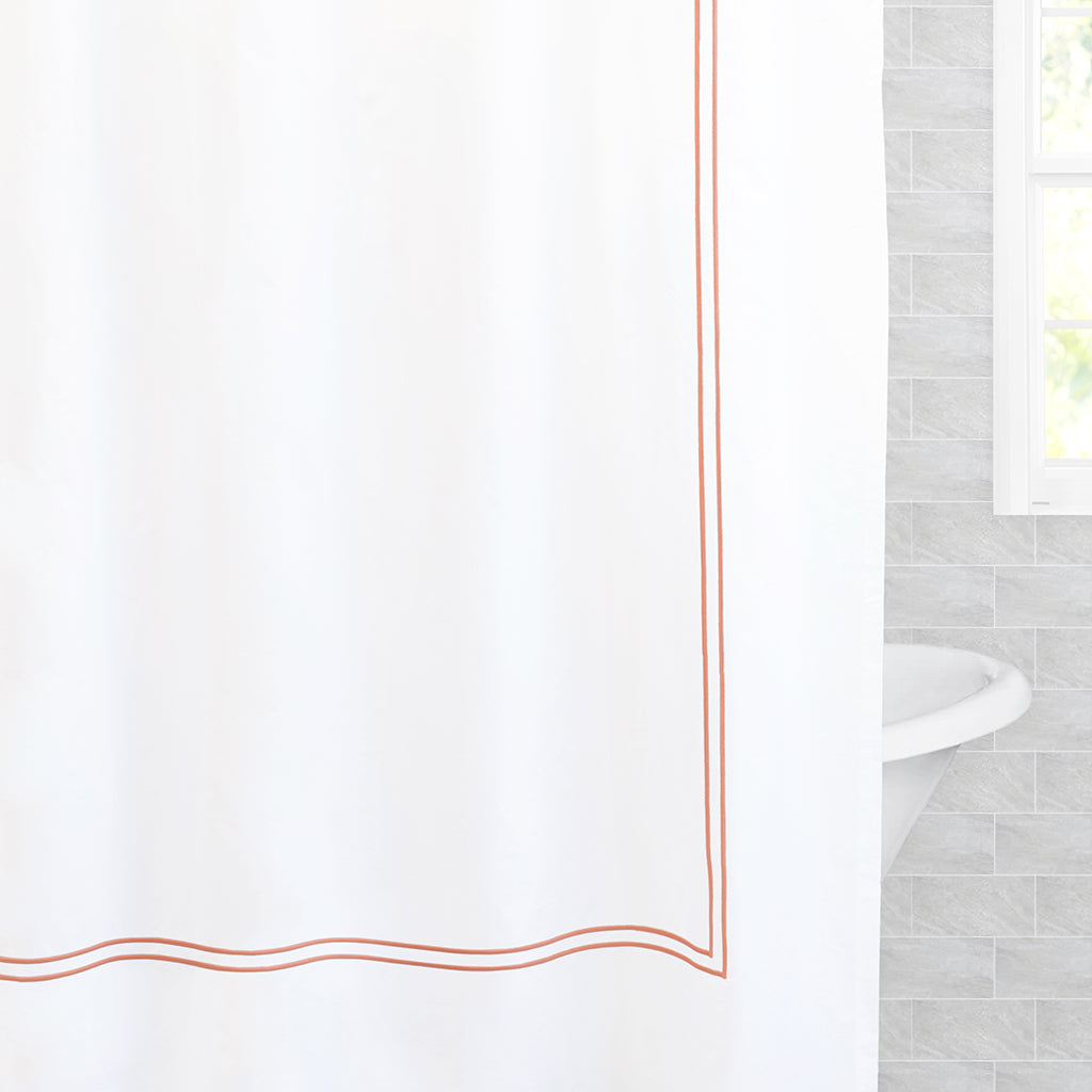 The Lines Embroidered Shower Curtain