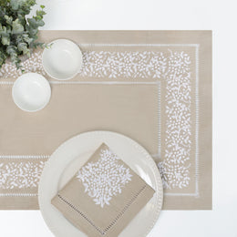 The Embroidered Botanical Hemstitch Table Runner