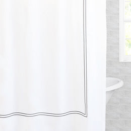 The Lines Embroidered Shower Curtain