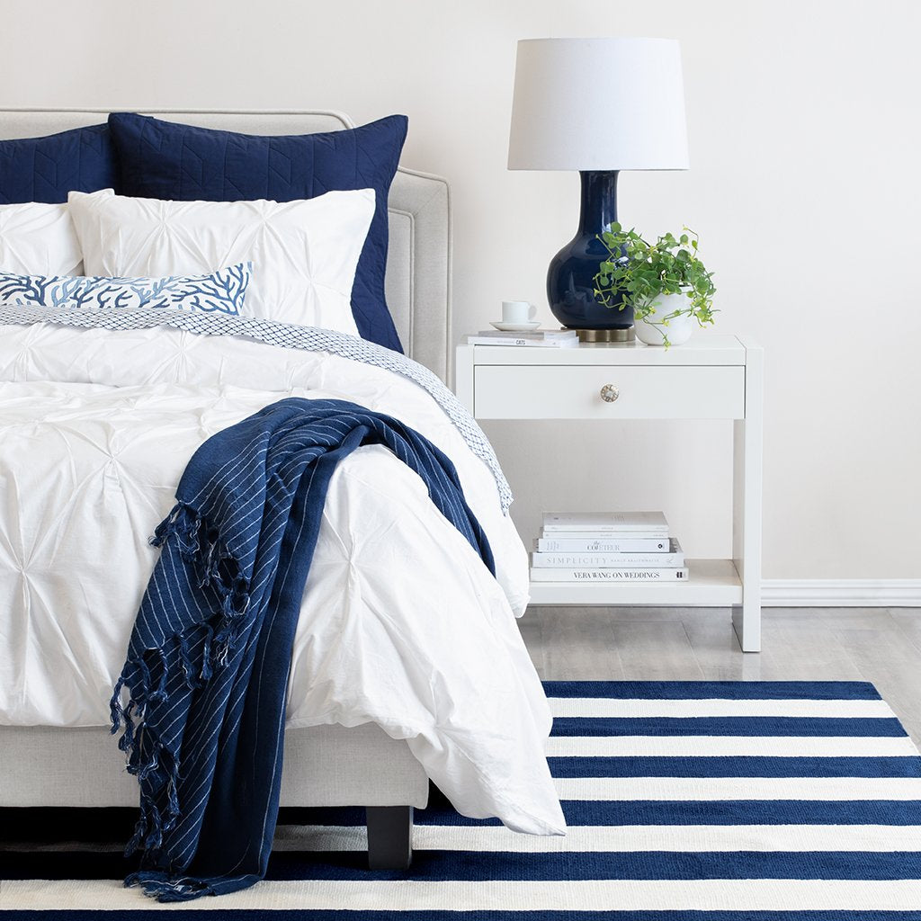 White Valencia Pintuck Duvet Cover