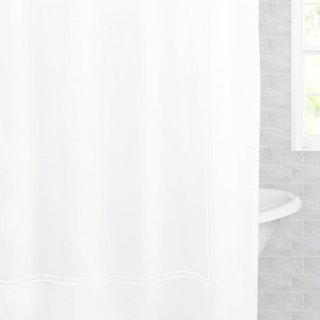 The Lines Embroidered Shower Curtain