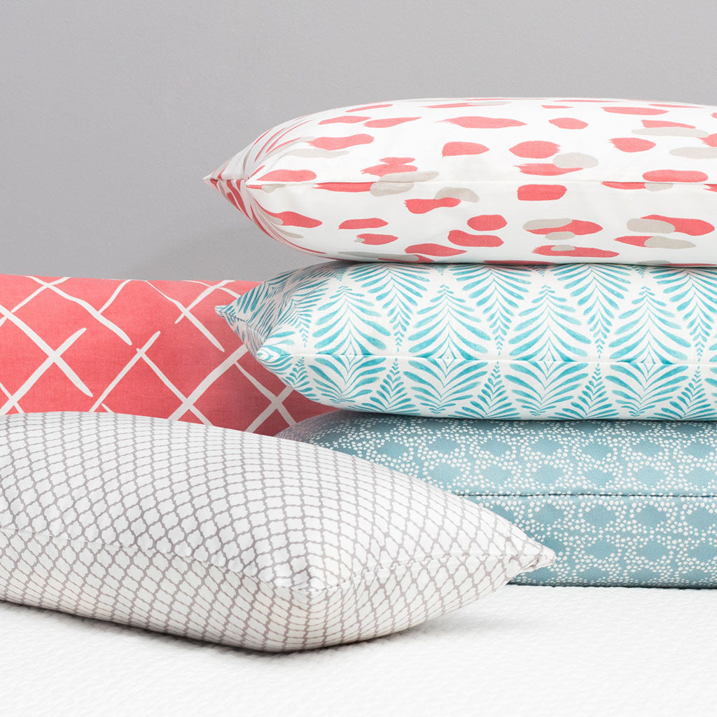 The Teal and White Palm Throw Pillow