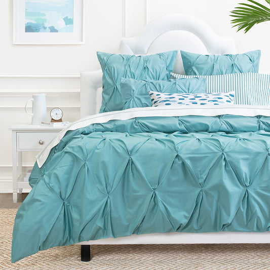 Valencia Turquoise Pintuck Sham Pair
