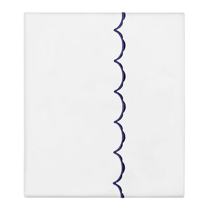 Navy Blue Wavelet Embroidered Flat Sheet