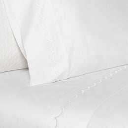 The White Wavelet Embroidered Sheet Set