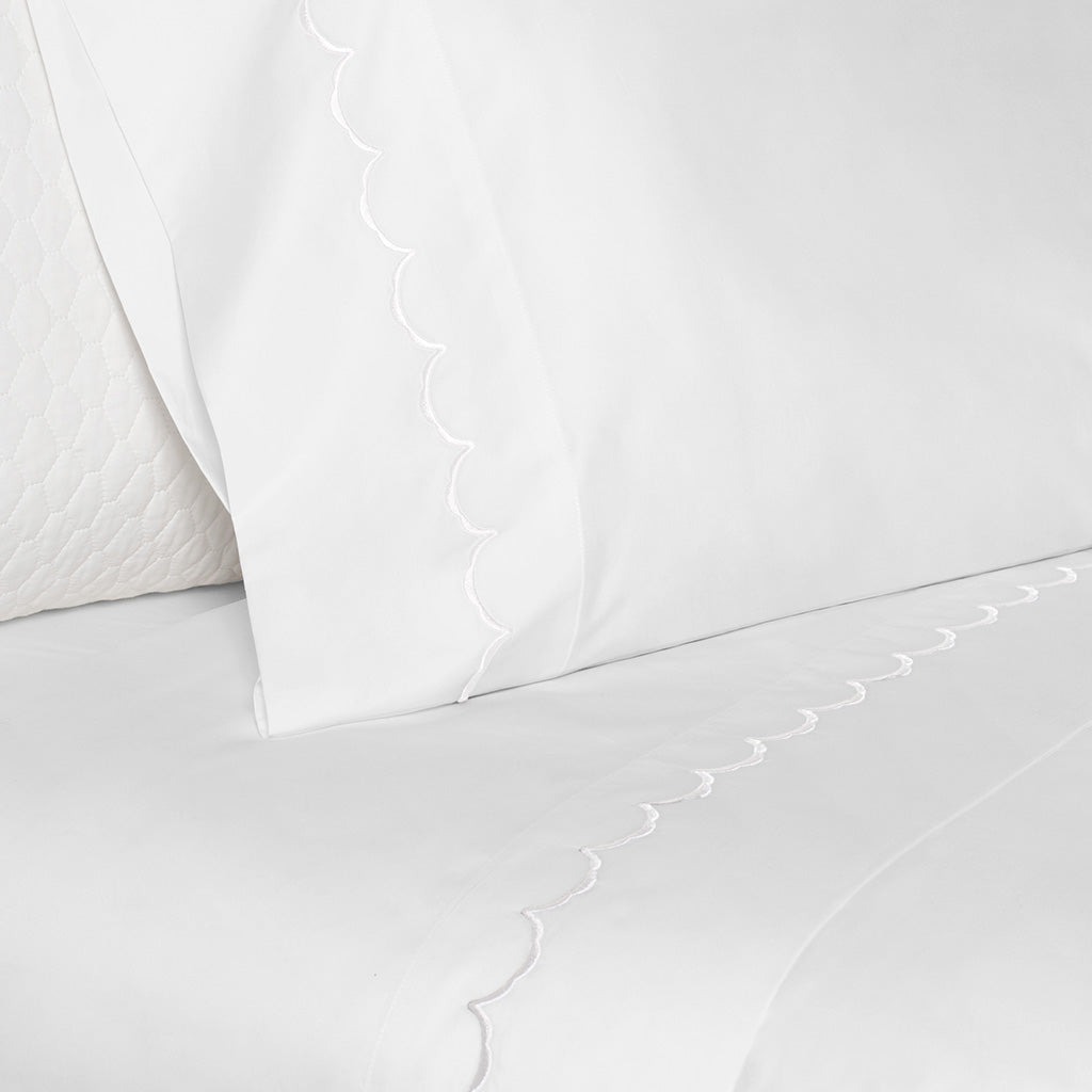 The White Wavelet Embroidered Sheet Set