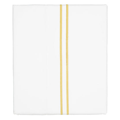 Marigold Yellow Lines Embroidered Flat Sheet