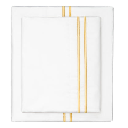 The Marigold Yellow Lines Embroidered Sheet Set