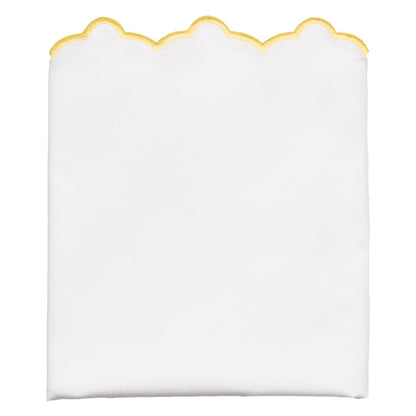 Yellow Scalloped Embroidered Pillowcase Pair