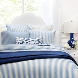 The Navy and Dusk Blue Brushstrokes Throw Pillow