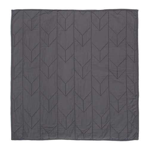 Charcoal Grey Chevron Quilt Euro Sham