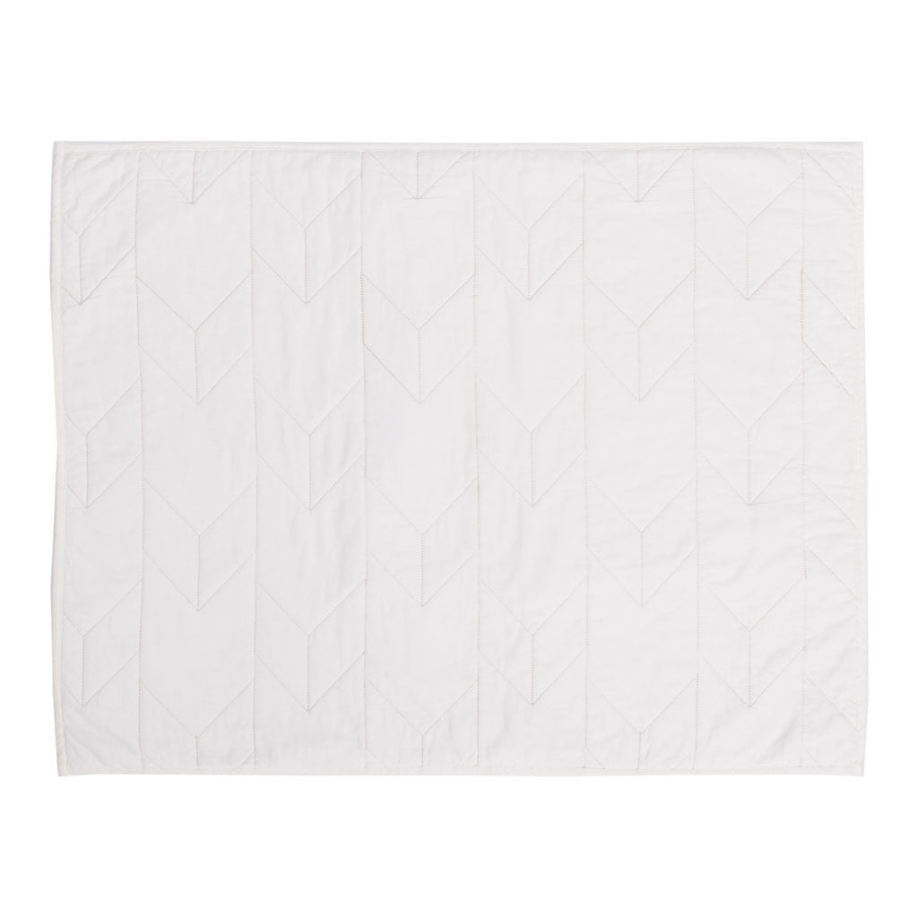 Soft White Chevron Quilt Sham Pair