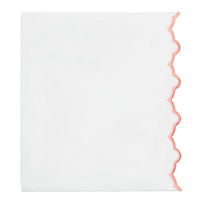 Coral Scalloped Embroidered Flat Sheet