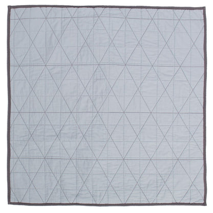 Diamond Box-Stitch Light Blue Quilt Euro Sham