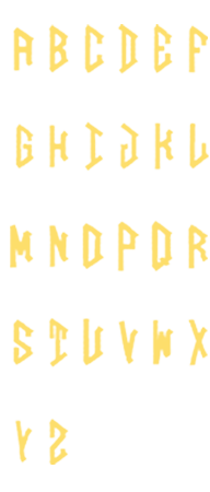 Image of all the letters in Diamond