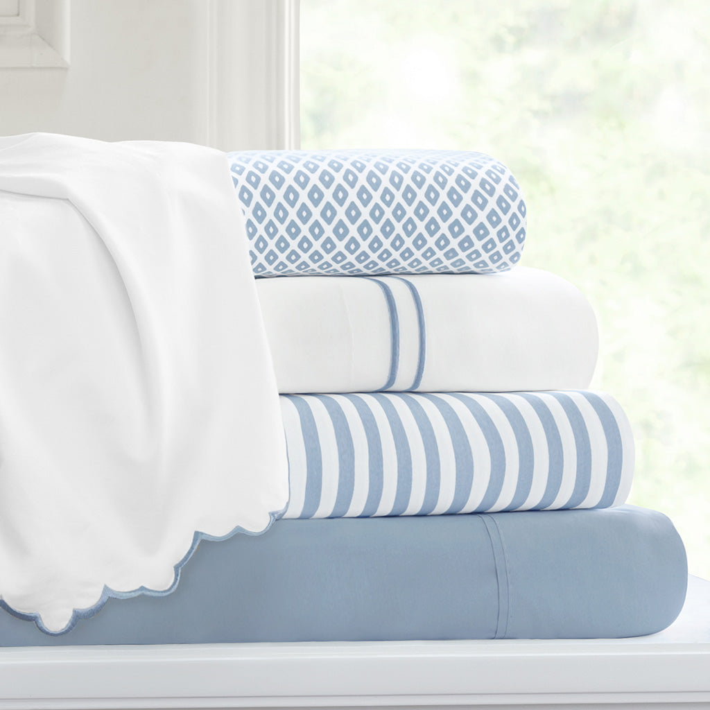 French Blue 400 Thread Count Sheet Set 2 (Fitted & Pillow Cases)