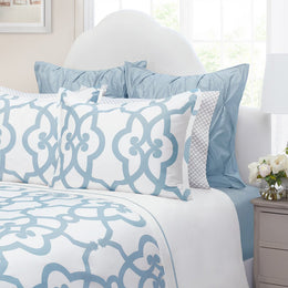 French Blue Florentine Sham Pair
