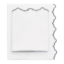 The Gray Scalloped Embroidered Sheet Set