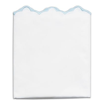 Light Blue Scalloped Embroidered Pillowcase Pair