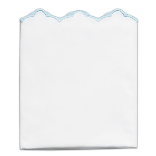 Light Blue Scalloped Embroidered Pillowcase Pair