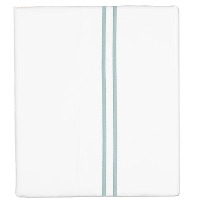 Porcelain Green Lines Embroidered Flat Sheet