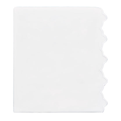 White Scalloped Embroidered Flat Sheet