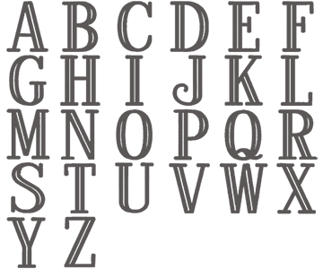 Image of all the letters in Studio
